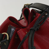 LOUIS VUITTON Epi Petit Noe Shoulder Bag bicolor Black Red M44172 LV  bs3388