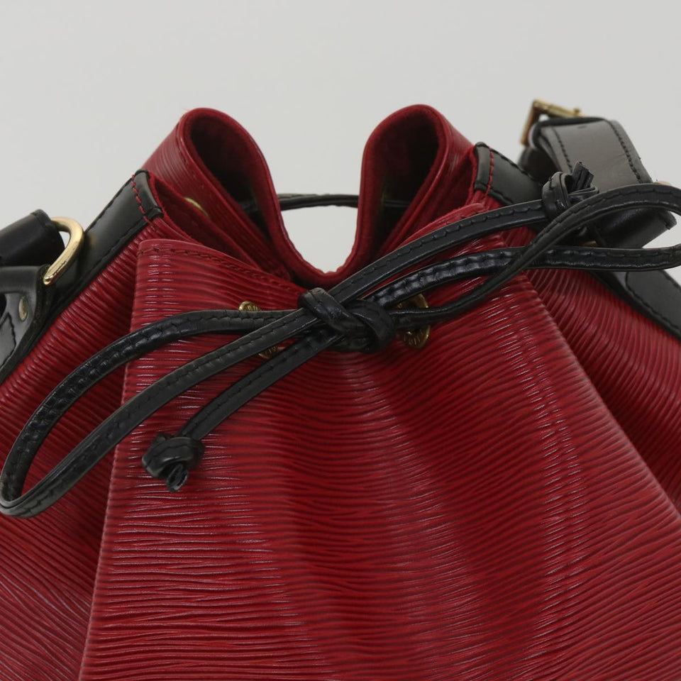 LOUIS VUITTON Epi Petit Noe Shoulder Bag bicolor Black Red M44172 LV  bs3388
