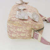 CHRISTIAN DIOR Trotter Canvas Flower Shoulder Bag Pink  bs4587