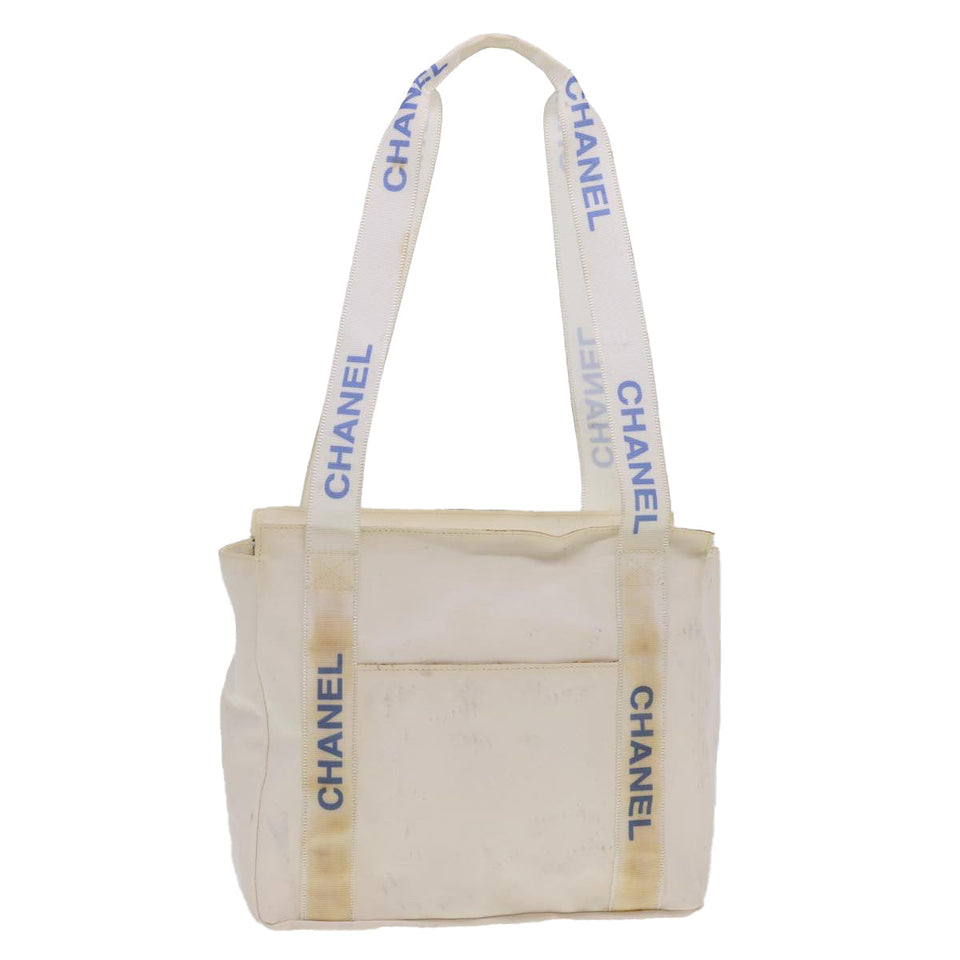 CHANEL Shoulder Bag Nylon White CC  bs4932