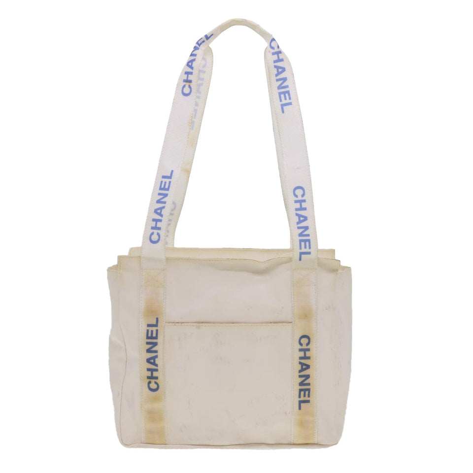 CHANEL Shoulder Bag Nylon White CC  bs4932