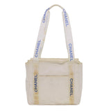 CHANEL Shoulder Bag Nylon White CC  bs4932