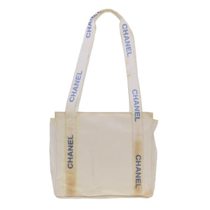 CHANEL Shoulder Bag Nylon White CC  bs4932