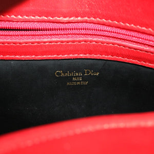 CHRISTIAN DIOR Clutch Bag Leather Red  bs5260