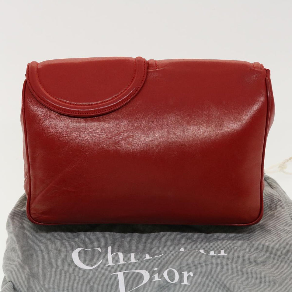 CHRISTIAN DIOR Clutch Bag Leather Red  bs5260