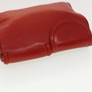 CHRISTIAN DIOR Clutch Bag Leather Red  bs5260