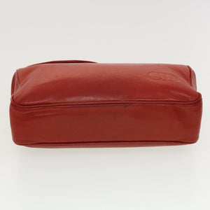 CHRISTIAN DIOR Clutch Bag Leather Red  bs5260