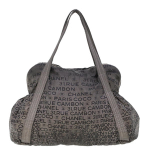 CHANEL Unlimited Shoulder Bag Nylon Silver CC  bs5716