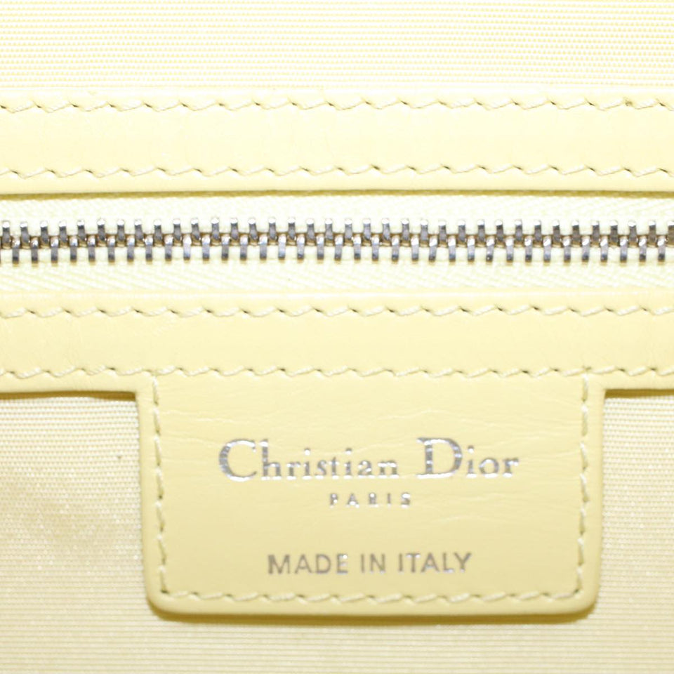 CHRISTIAN DIOR Lady Dior Canage Tote Bag Coated Canvas Yellow  bs5871