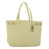 CHRISTIAN DIOR Lady Dior Canage Tote Bag Coated Canvas Yellow  bs5871