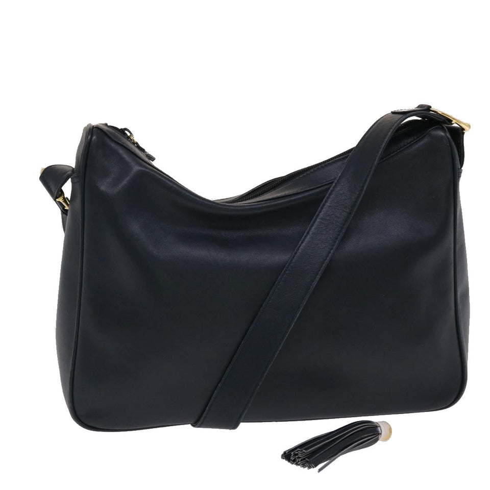GUCCI Shoulder Bag Leather Navy  bs6472