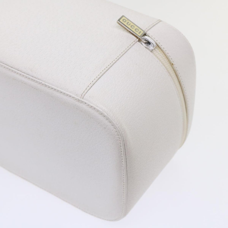 GUCCI Vanity Cosmetic Pouch Leather White 03917050710  bs6557