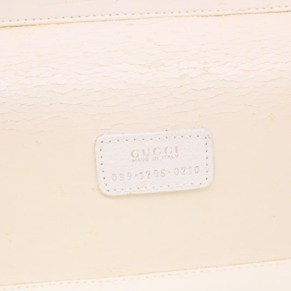 GUCCI Vanity Cosmetic Pouch Leather White 03917050710  bs6557