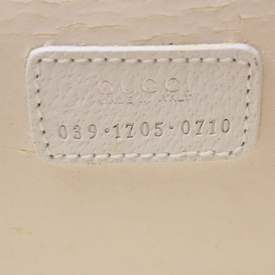 GUCCI Vanity Cosmetic Pouch Leather White 03917050710  bs6557