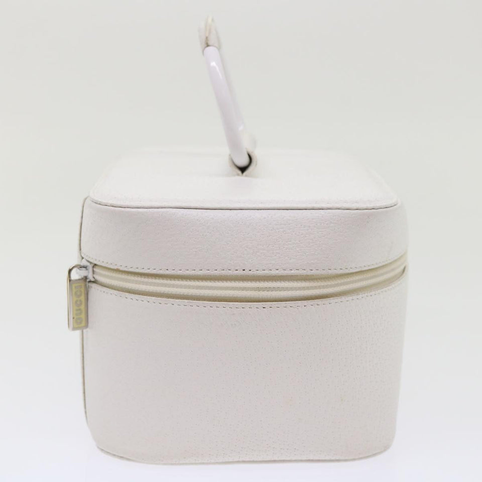 GUCCI Vanity Cosmetic Pouch Leather White 03917050710  bs6557