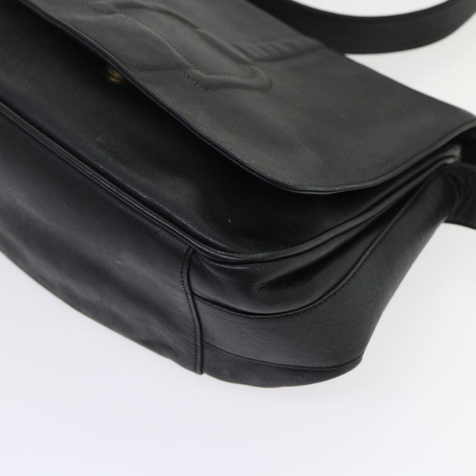 GUCCI Shoulder Bag Leather Black  bs6638