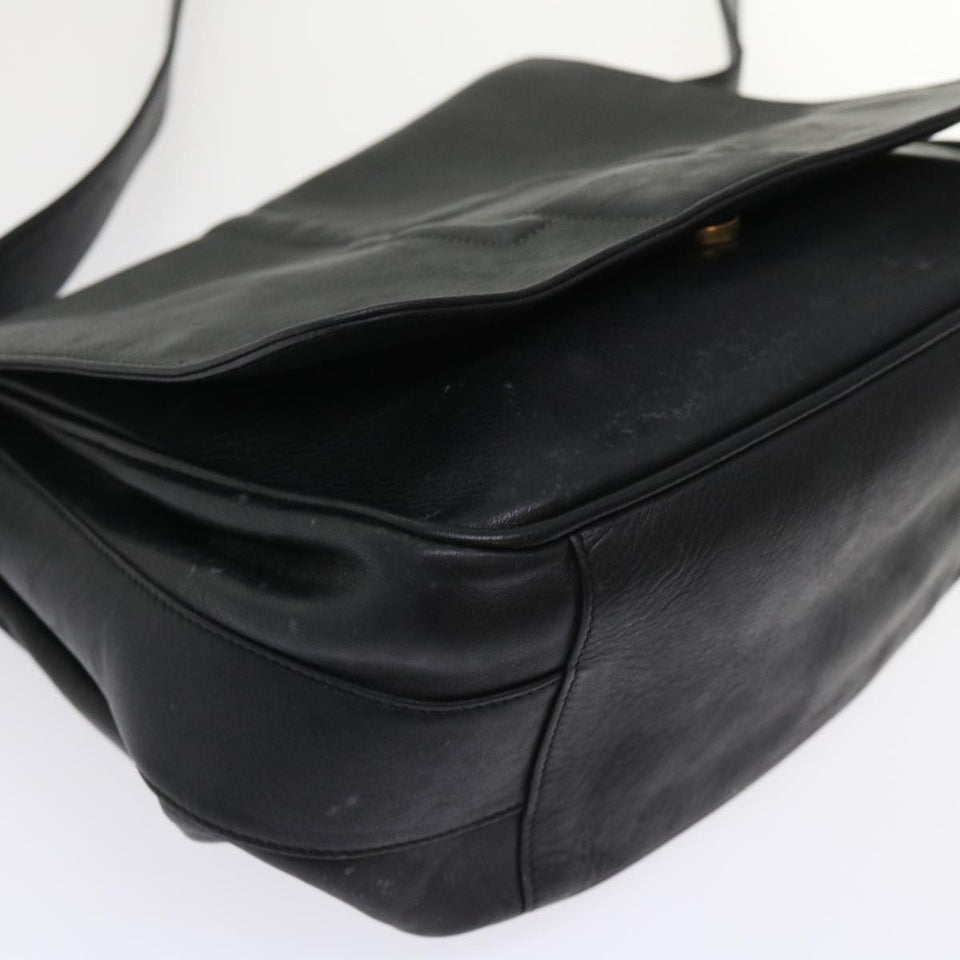 GUCCI Shoulder Bag Leather Black  bs6638