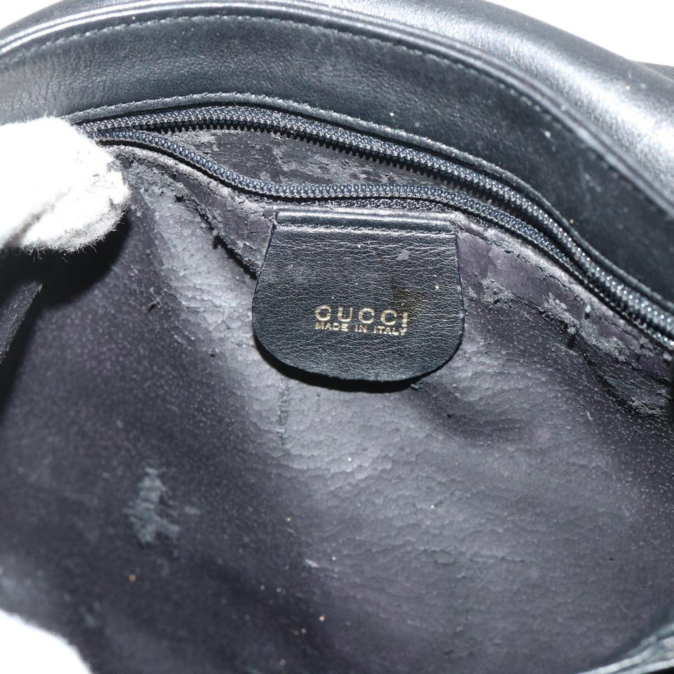 GUCCI Shoulder Bag Leather Black  bs6638
