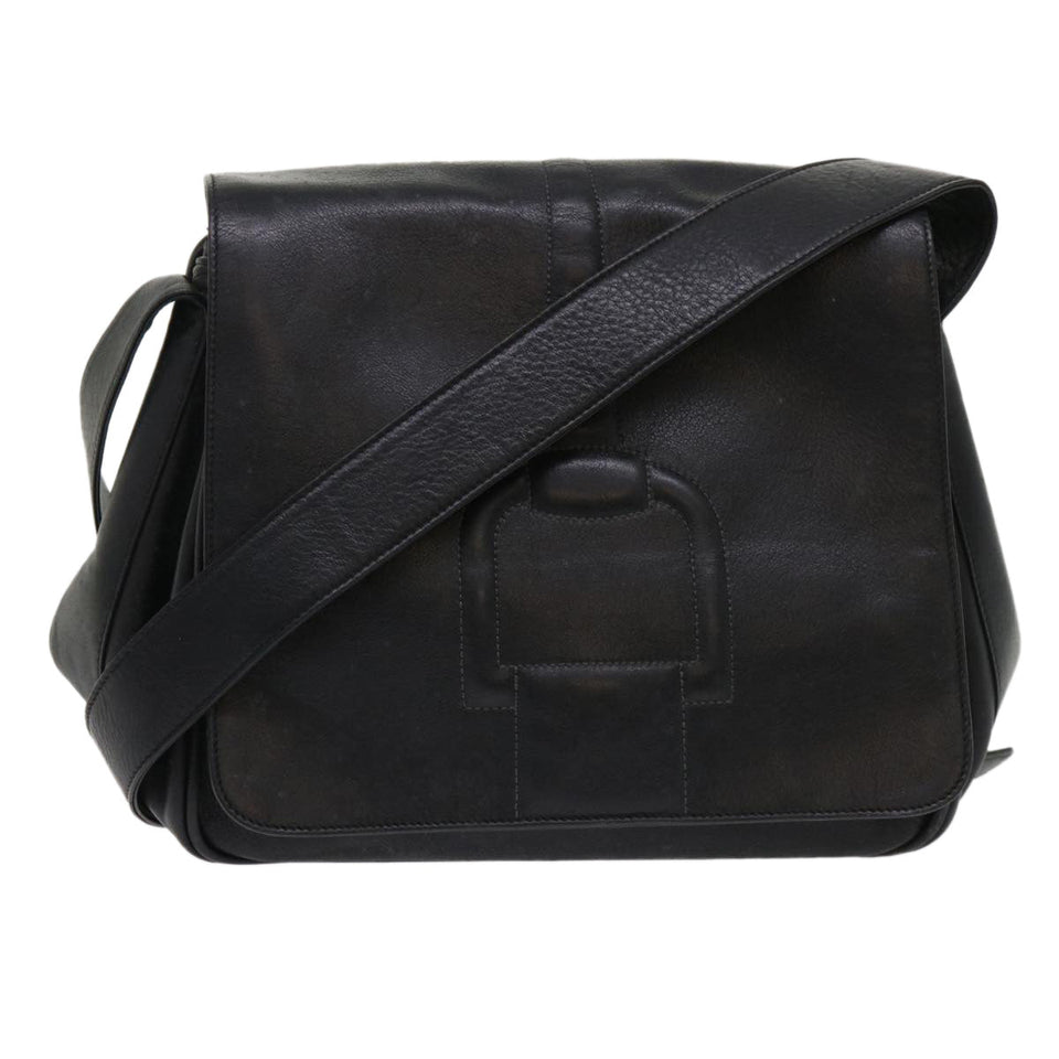 GUCCI Shoulder Bag Leather Black  bs6638