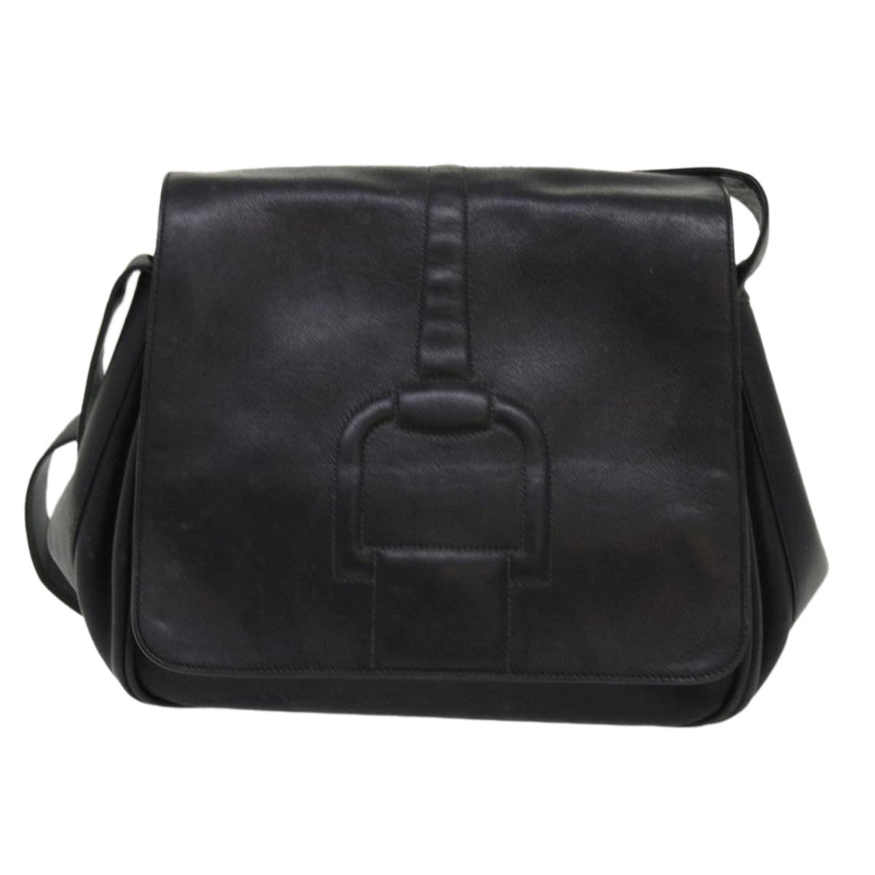 GUCCI Shoulder Bag Leather Black  bs6638