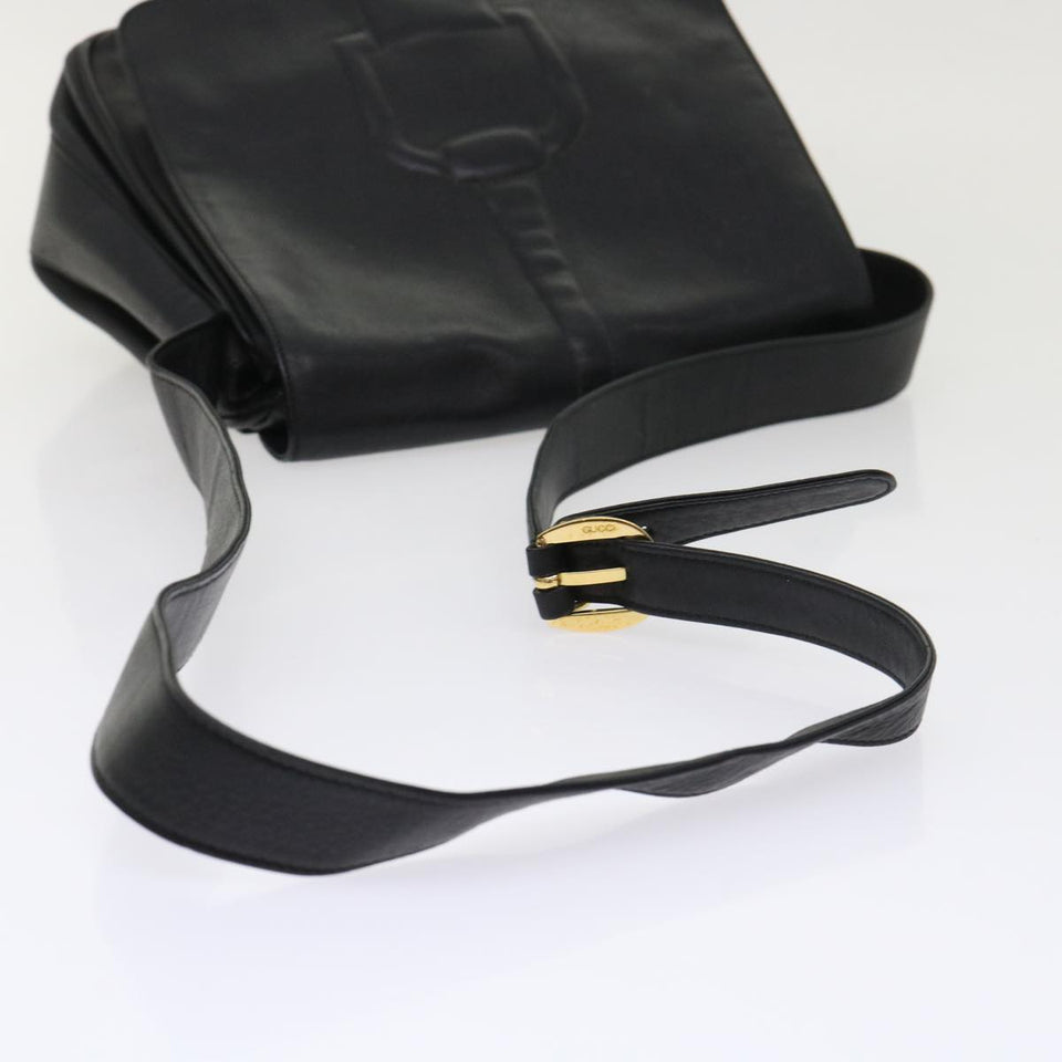 GUCCI Shoulder Bag Leather Black  bs6638