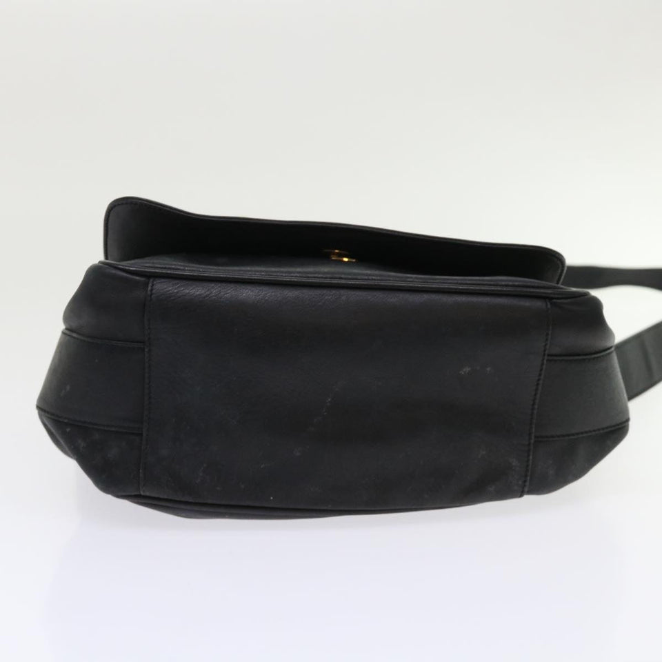 GUCCI Shoulder Bag Leather Black  bs6638