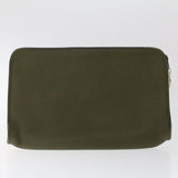 CHRISTIAN DIOR Shoulder Clutch Bag Leather 2Set Khaki Brown  bs6885