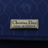 CHRISTIAN DIOR Honeycomb Canvas Shoulder Bag Navy  bs7050