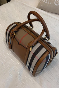 Burberry Crossbody Medium Alchester Brown Canvas Satchel