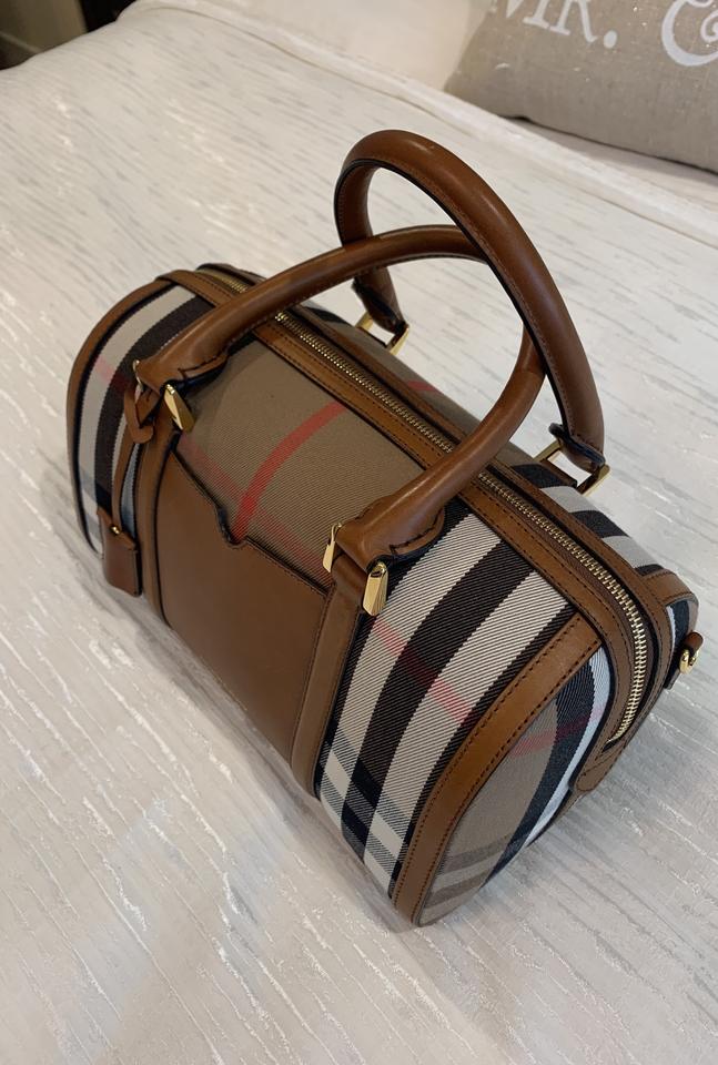 Burberry Crossbody Medium Alchester Brown Canvas Satchel