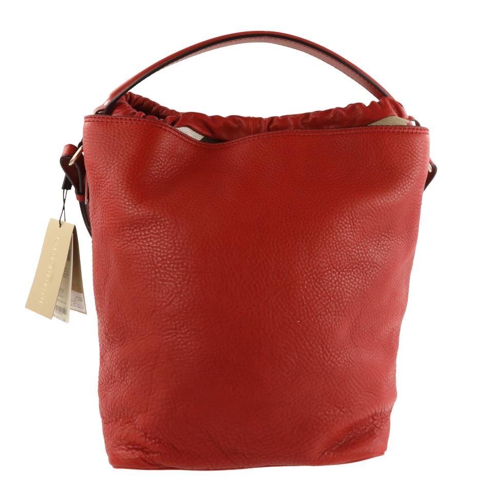 Burberry Ashby Red Leather Hobo Bag