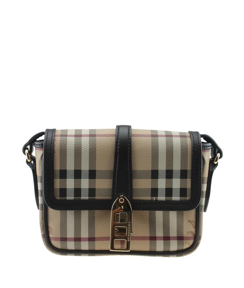 Burberry Berkeley Mini Haymarket Check Beige Coated Canvas Cross Body Bag