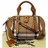 Burberry Blaze House Check And Brown Leather Shoulder Bag