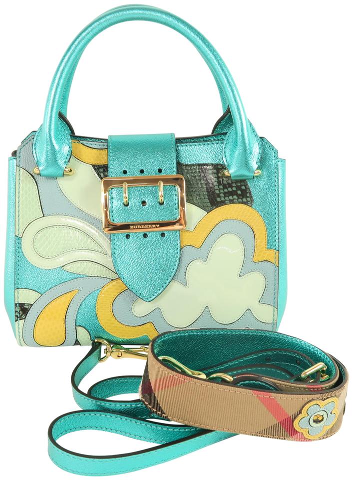 Burberry Buckle Multicolor Calfskin Satchel