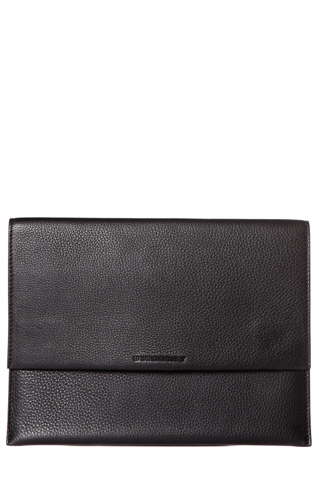 Burberry Calf Grain Black Leather Clutch