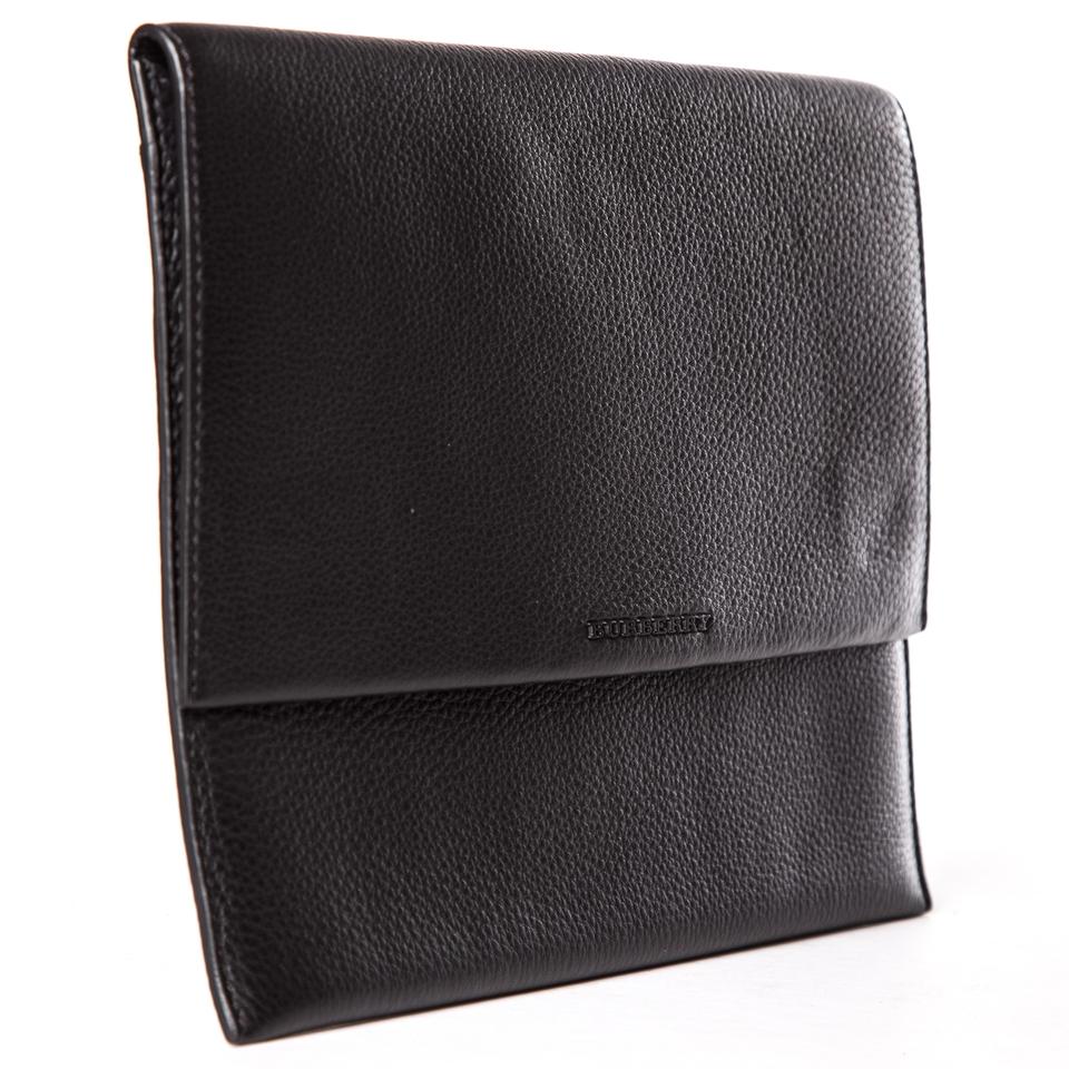 Burberry Calf Grain Black Leather Clutch