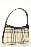 Burberry Check Handbag Beige Canvas Shoulder Bag