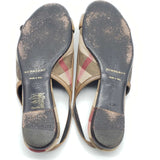 Burberry Flat Leather Brown Sandal