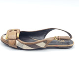 Burberry Flat Leather Brown Sandal