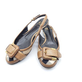 Burberry Flat Leather Brown Sandal