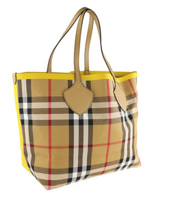 Burberry Giant Vintage Check Yellow Cotton Tote
