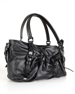 Burberry Handle Black Leather Shoulder Bag