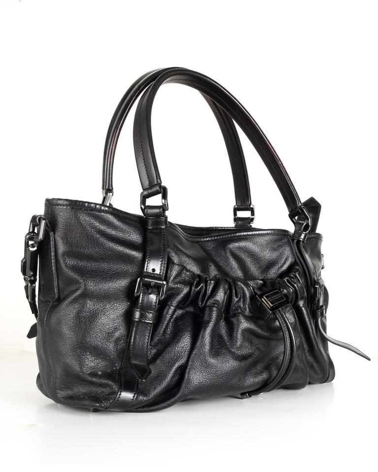 Burberry Handle Black Leather Shoulder Bag