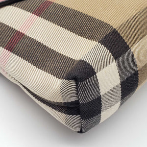 Burberry House Check Canvas Leather Milton Shoulder Bag