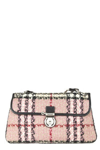 Burberry Leather-trimmed Pink Tweed Shoulder Bag