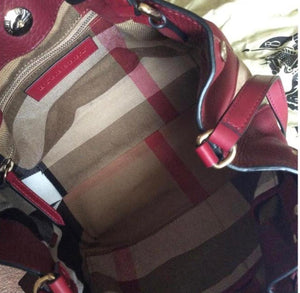 Burberry Maidstone Small Red Leather Shoulder Bag