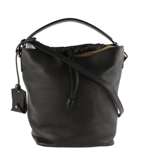 Burberry Medium Ashby Black Leather Hobo Bag