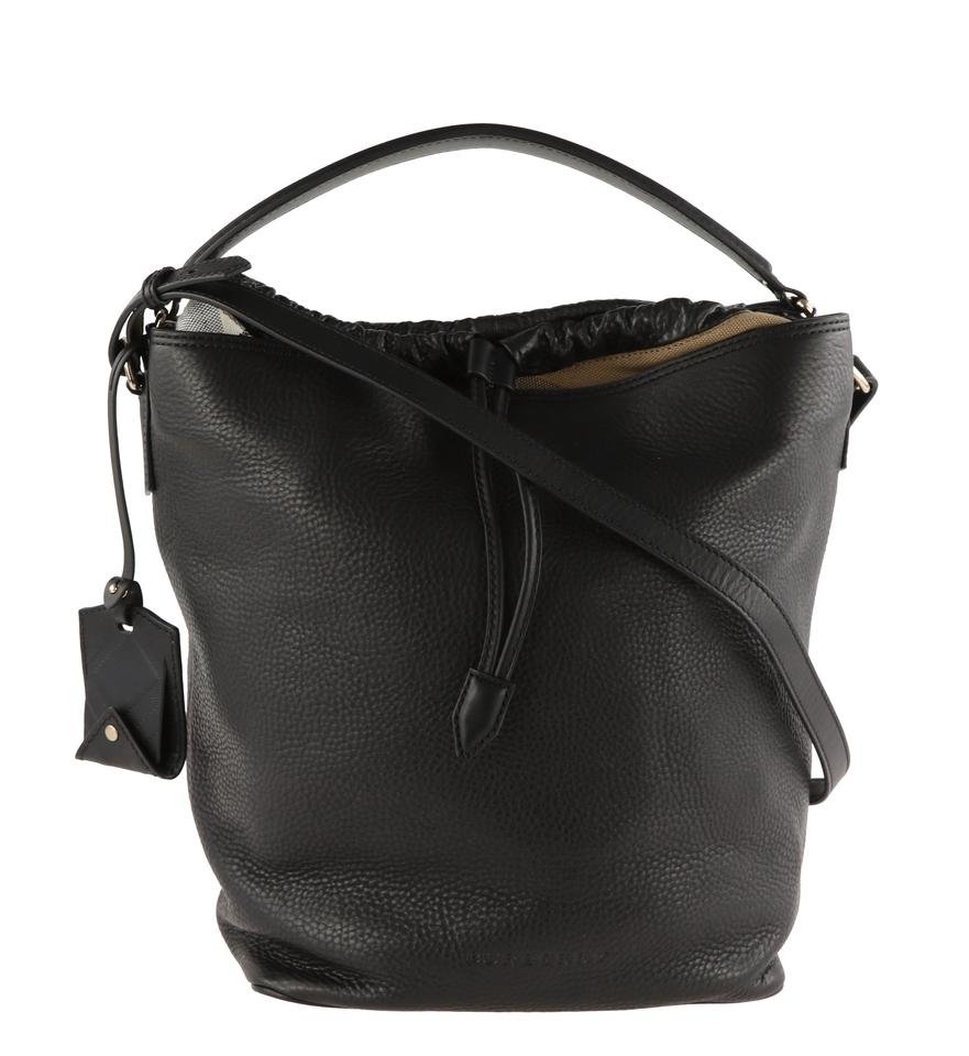 Burberry Medium Ashby Black Leather Hobo Bag