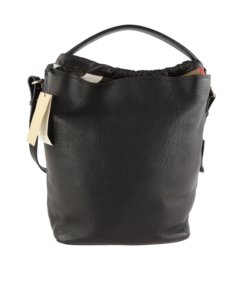 Burberry Medium Ashby Black Leather Hobo Bag