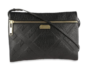 Burberry Medium Balmoral Black Calfskin Leather Clutch